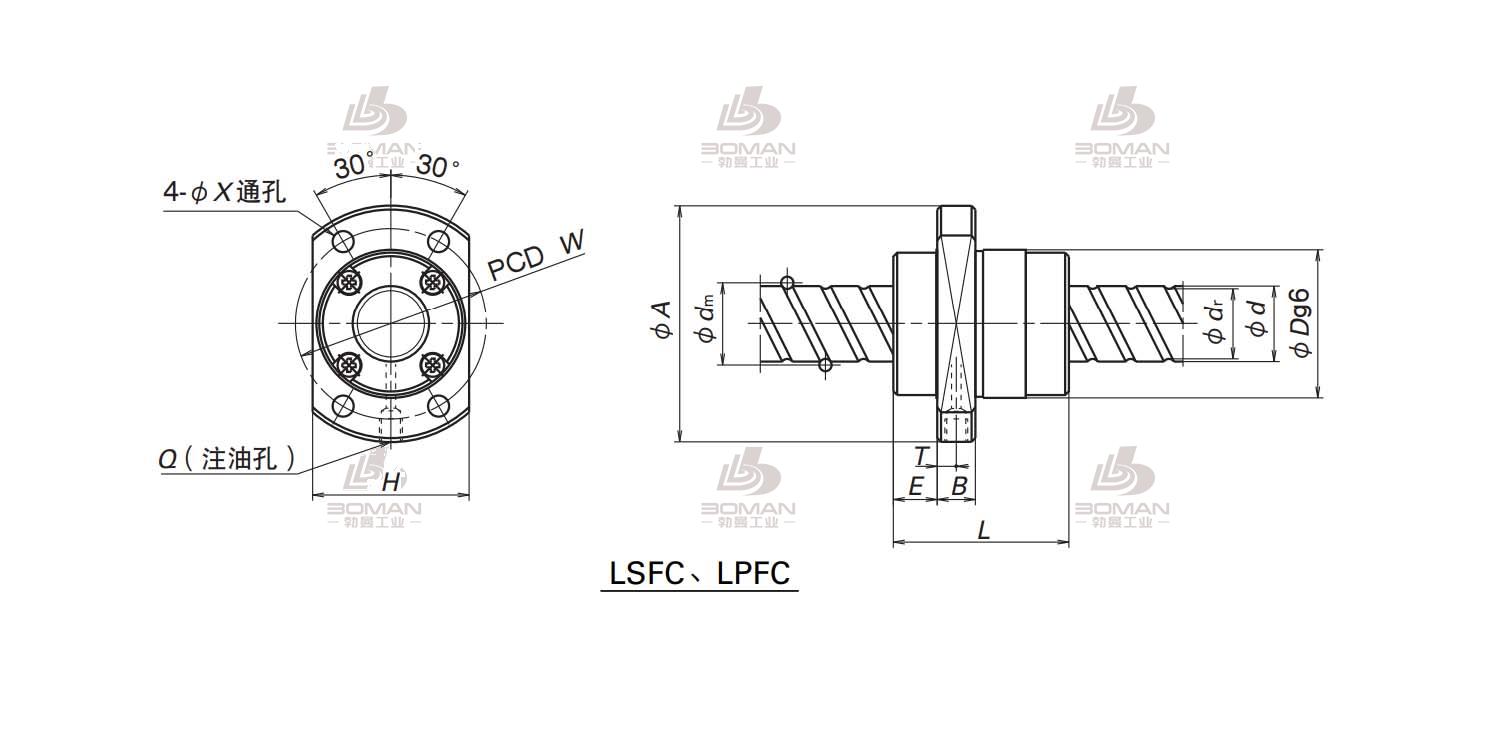LSFC2525-6-UPFC滚珠丝杠