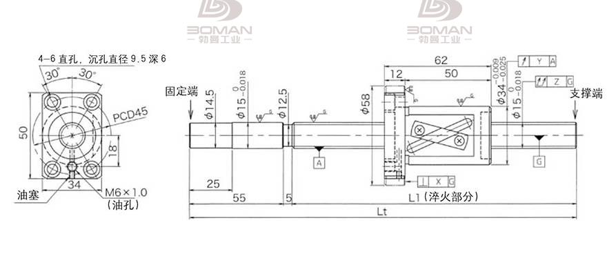 KURODA GG1520AS-BALR-0900A c5级精密研磨丝杆黑田