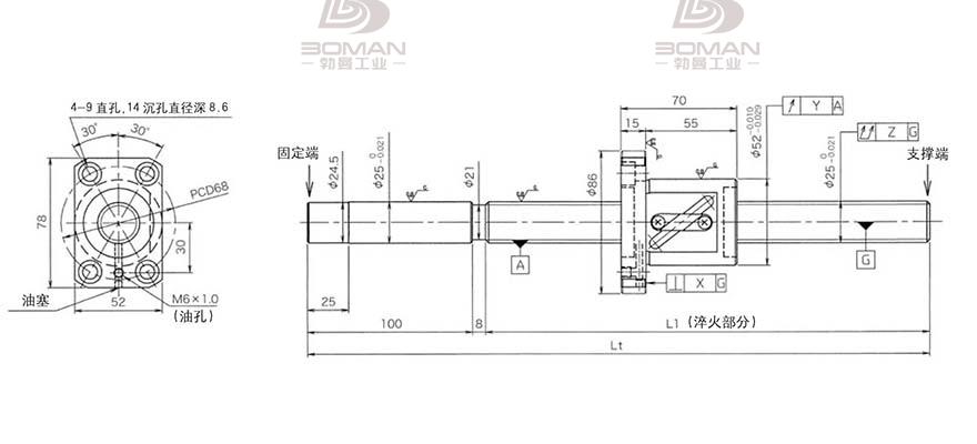 KURODA GG2520AS-BALR-1020A 黑田丝杆替换尺寸图片视频