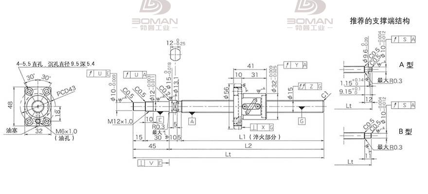 KURODA GP1504DS-BALR-0600B-C3S 黑田精工的滚珠丝杠多少钱
