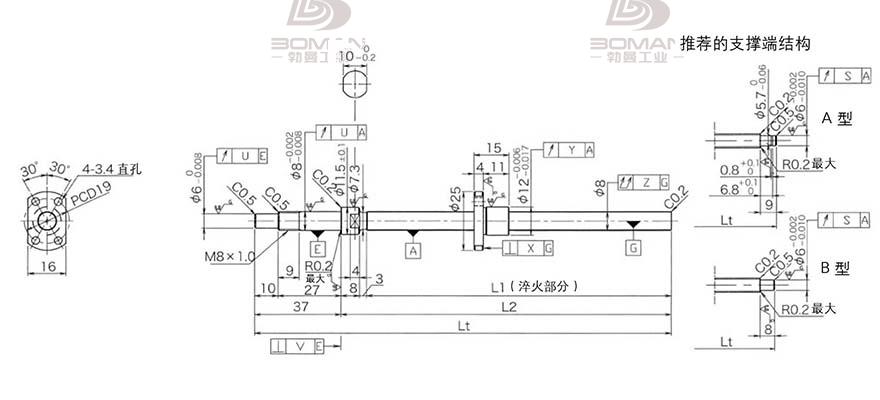 KURODA DP0801JS-HDNR-0180B-C3F 黑田精工丝杆怎么安装