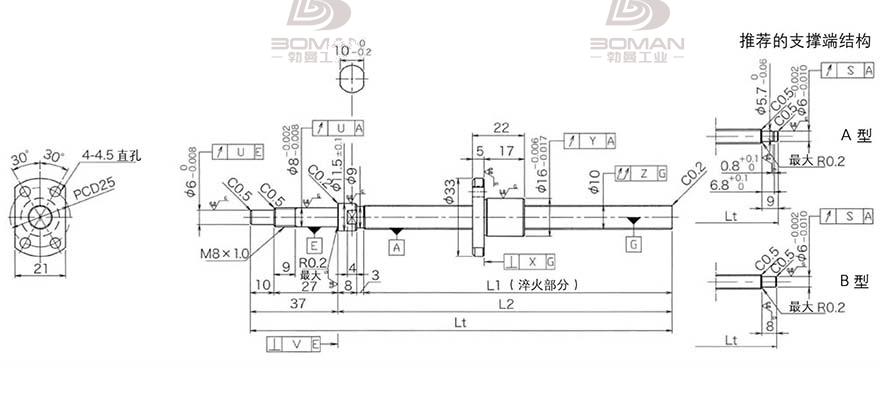 KURODA DP1002JS-HDNR-0220B-C3F 日本黑田精工丝杠