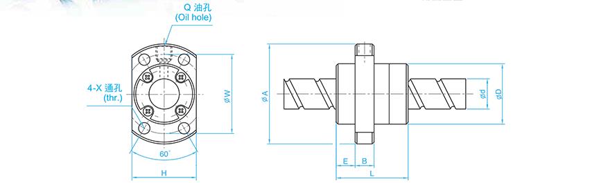 TBI SFE02040-6 tbi滚珠丝杆设计图