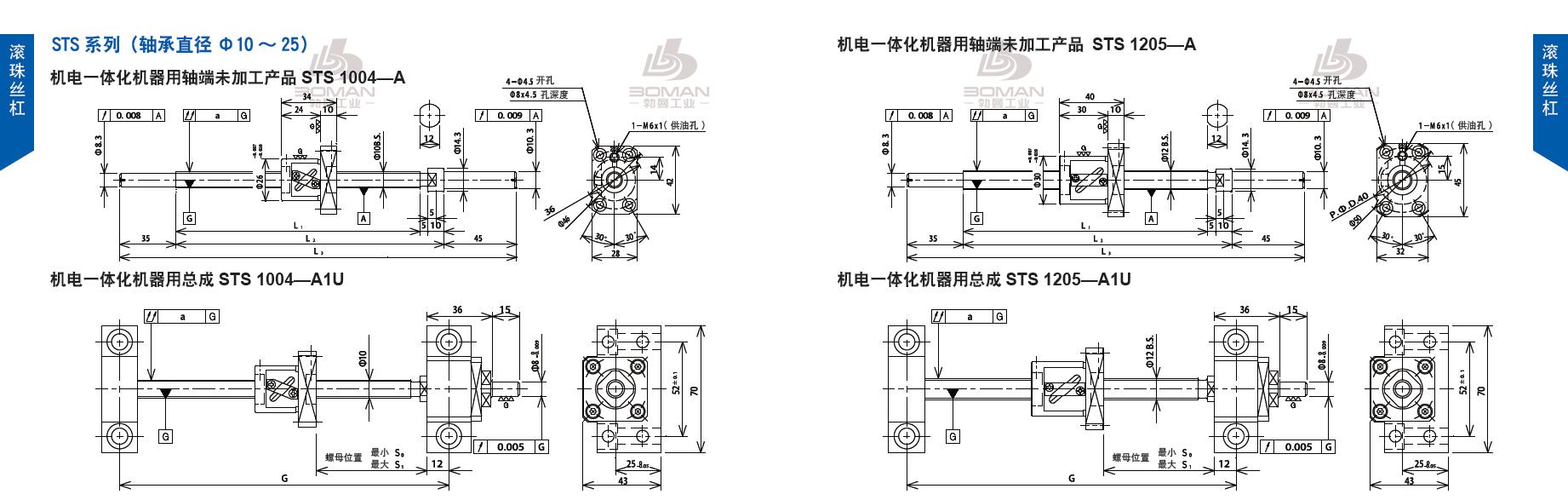 TSUBAKI STS1205-280C5-A1U tsubaki数控滚珠丝杆规格